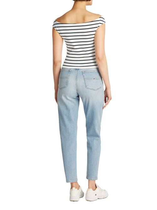 Top righe bianco/blu in cotone Tommy Jeans | DW0DW202340FC